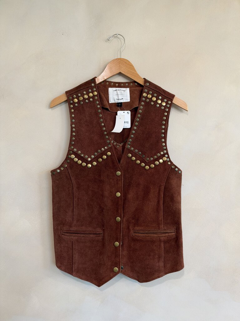UNDERSTATED LEATHER, Suede Western Vest, XS