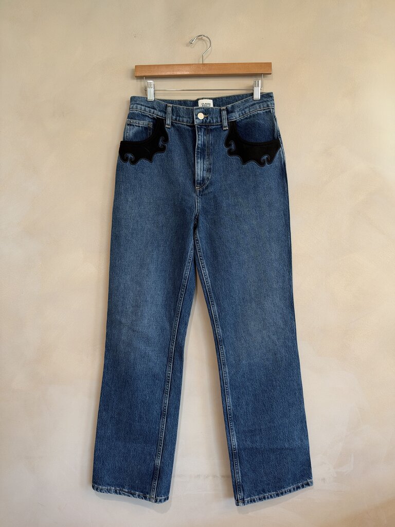 CLAUDIE PIERLOT, Velvet Western Trim Jeans, 40