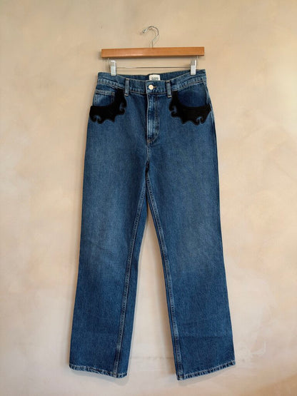 CLAUDIE PIERLOT, Velvet Western Trim Jeans, 40