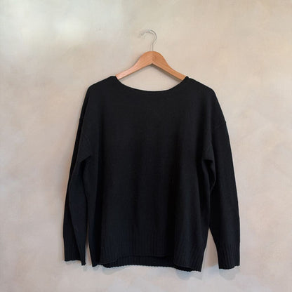 NILI LOTAN, Long Sleeve Cashmere Crewneck Sweater, S