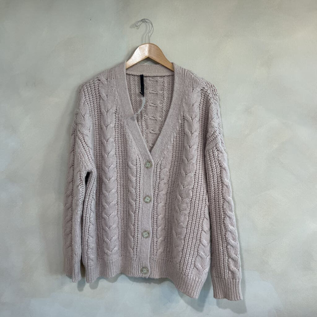 JENNI KAYNE, Alpaca Merino Blend Cable Knit Cardigan, XS