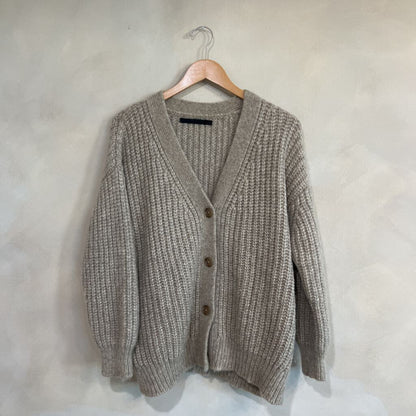 JENNI KAYNE, Alpaca Wool Blend Deep V Cardigan, S