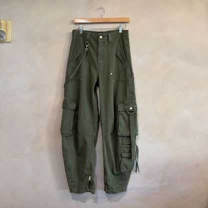 CULT GAIA, Twill Cargo Barrel Leg Trousers, 2