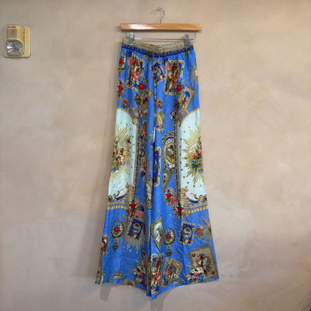 CAMILLA, Silk Printed Embellished Lounge Pants, XS