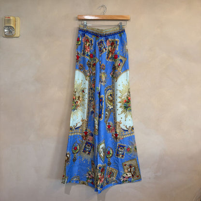 CAMILLA, Silk Printed Embellished Lounge Pants, XS