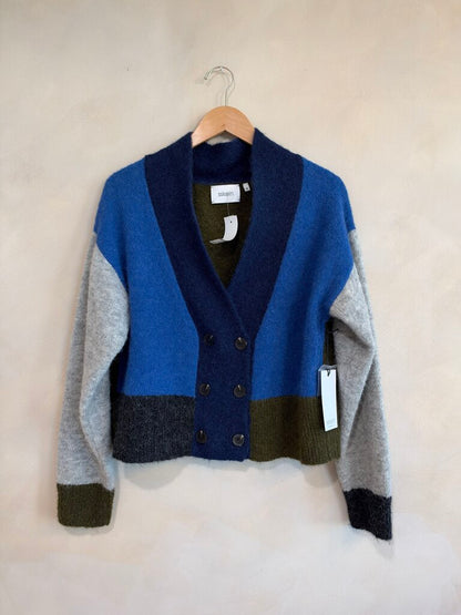 SSKEIN, Alpaca Colorblock Cardigan, M