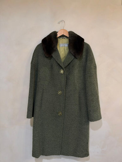 MAX MARA, Fur Collar Wool Coat, 8