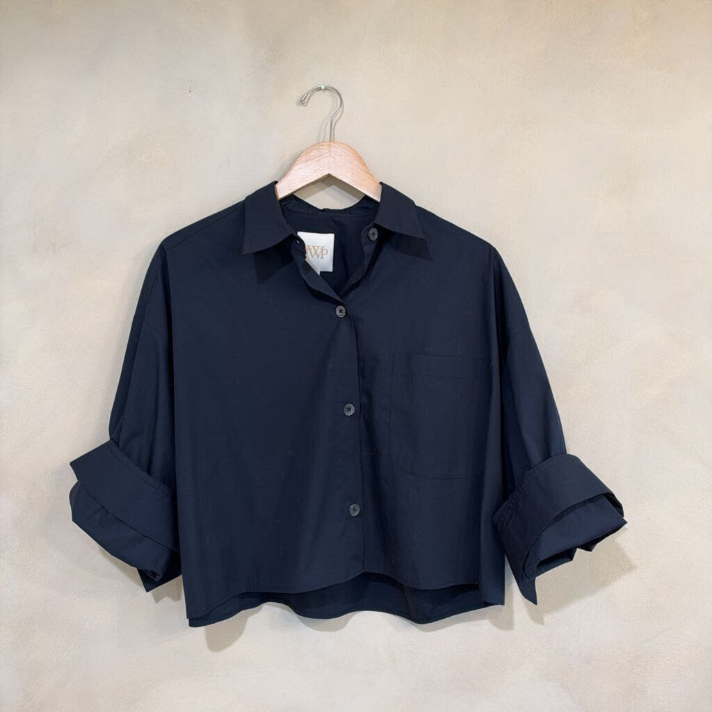 Cropped Cotton Button Down