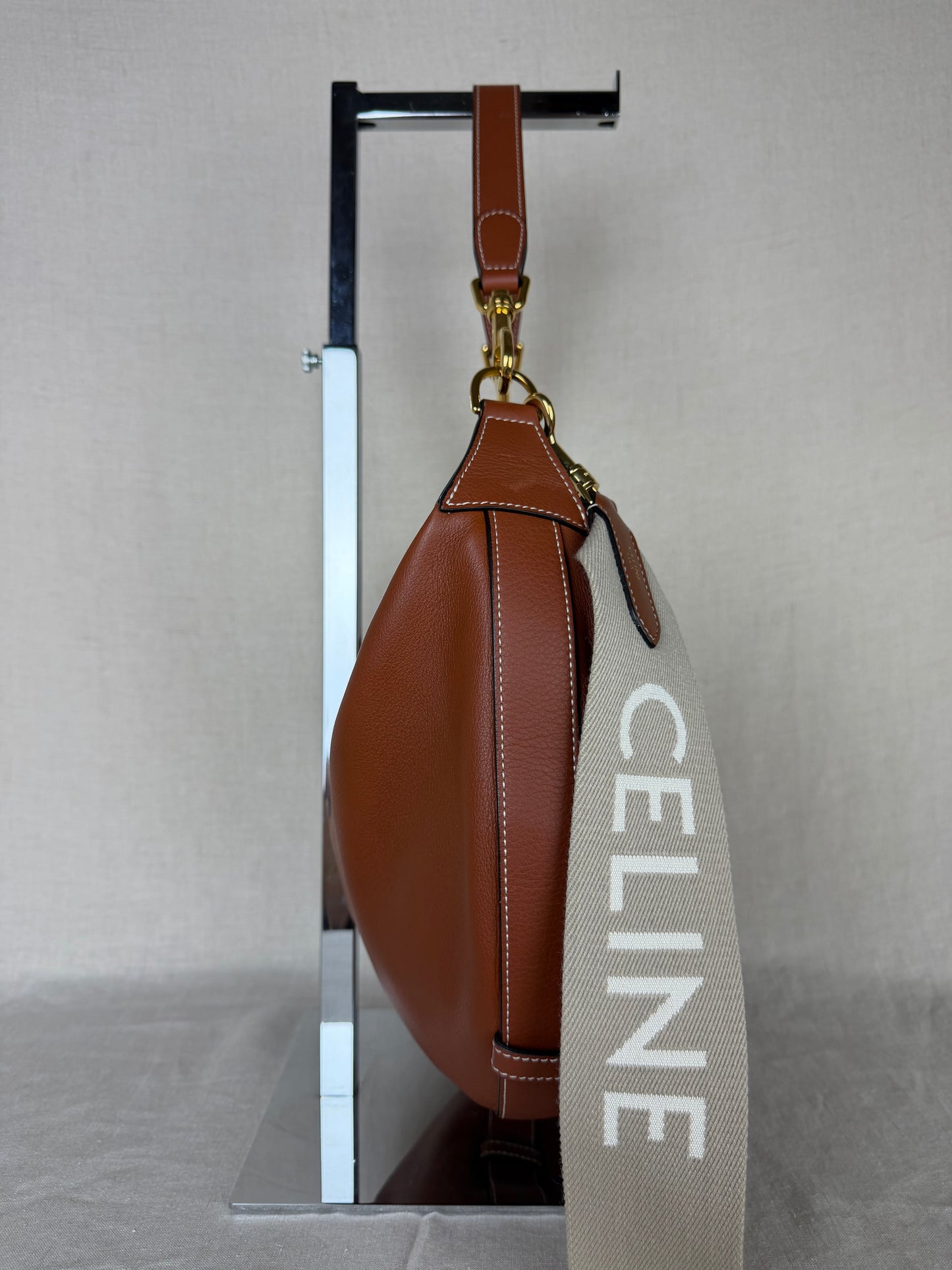 Celine Leandre Leather Medium Hobo- Brown
