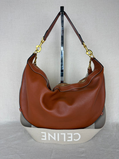 Celine Leandre Leather Medium Hobo- Brown