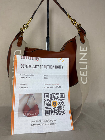 Celine Leandre Leather Medium Hobo- Brown