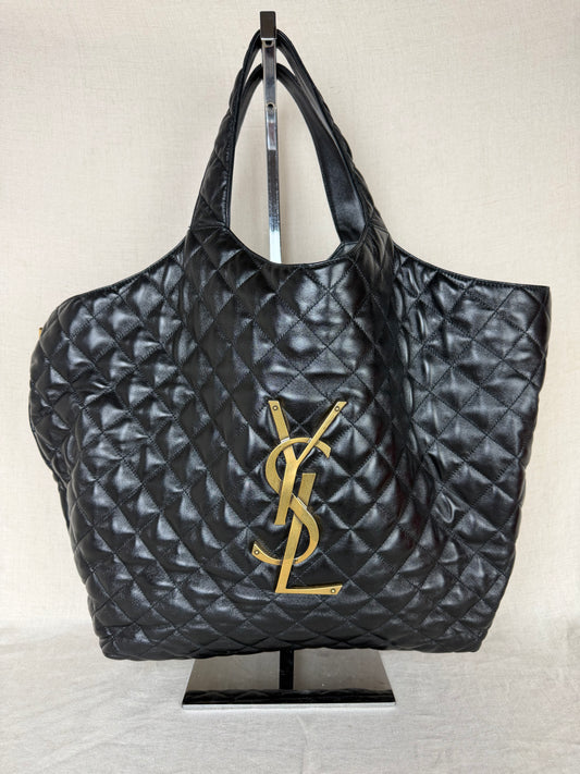 Saint Laurent Icare Quilted Leather Maxi Tote MSRP $5100- Black