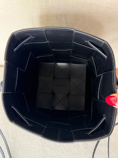 Bottega Veneta Intreccio Mini Bucket Bag in Black Leather