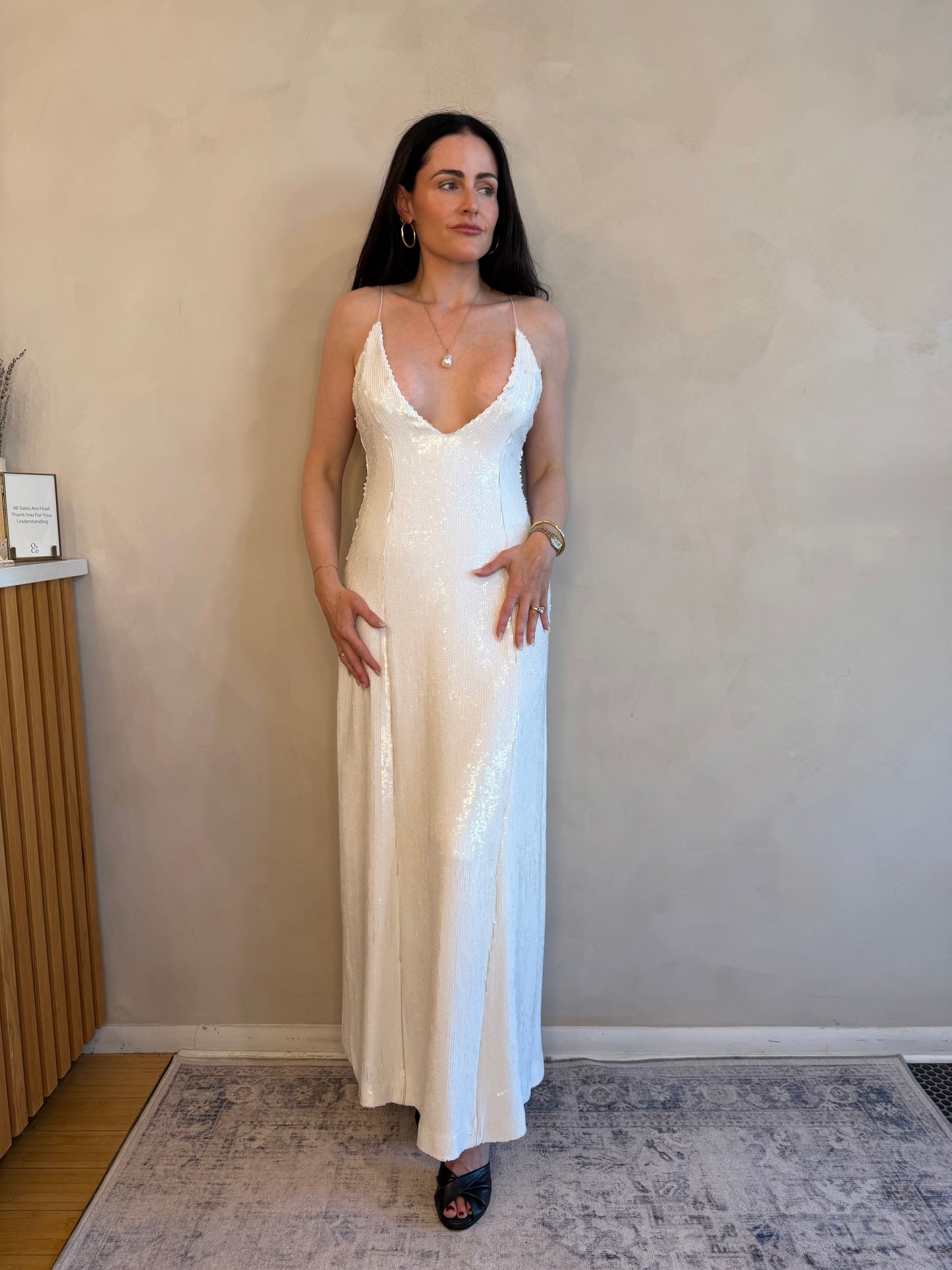 Khaite Sequin White Dress - White