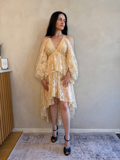 Zimmermann Lace Drop Tank Midi Dress - Cream