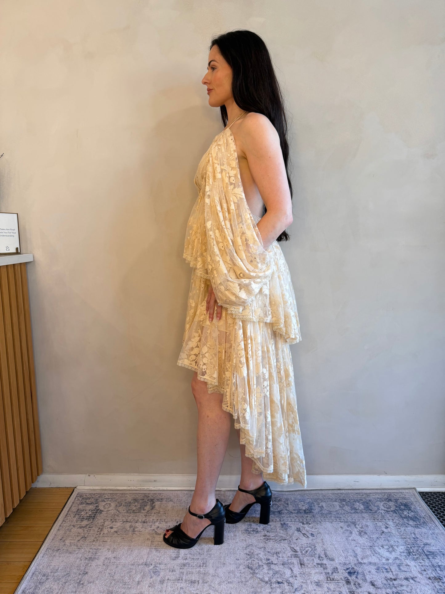Zimmermann Lace Drop Tank Midi Dress - Cream