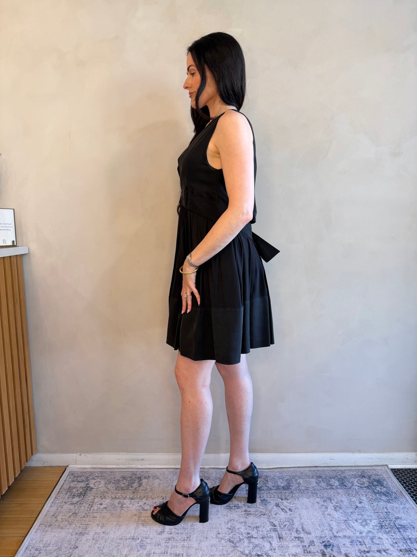 Balenciaga Silk Mini Dress - Black