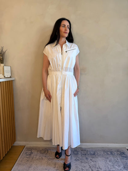 Alexander McQueen Organic Cotton Zip Dress - White