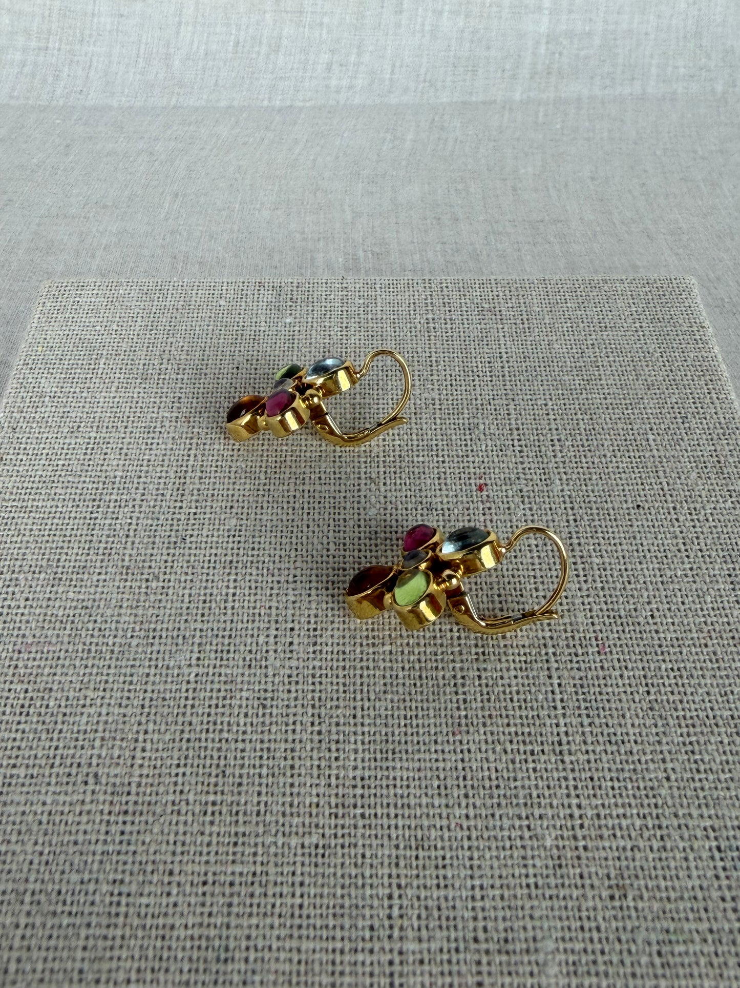 Temple St. Clair 18K Gold and Gemstones Classic Quad Earrings