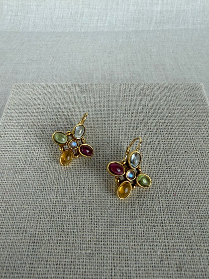Temple St. Clair 18K Gold and Gemstones Classic Quad Earrings