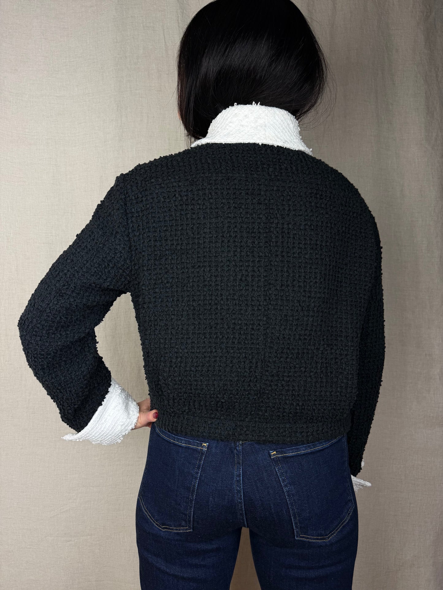 Chanel 2025 Tweed Cotton Black Jacket