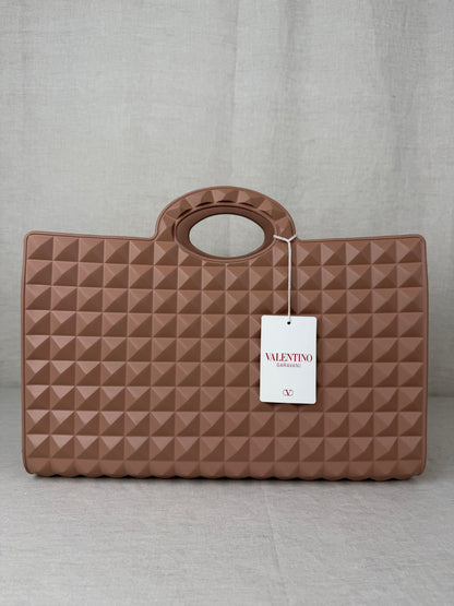 Valentino Le Troisieme Rubber Tote - Tan