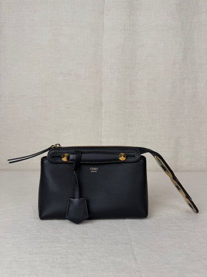 Fendi Vitello Dolce Chain Tail Mini Bag - Black