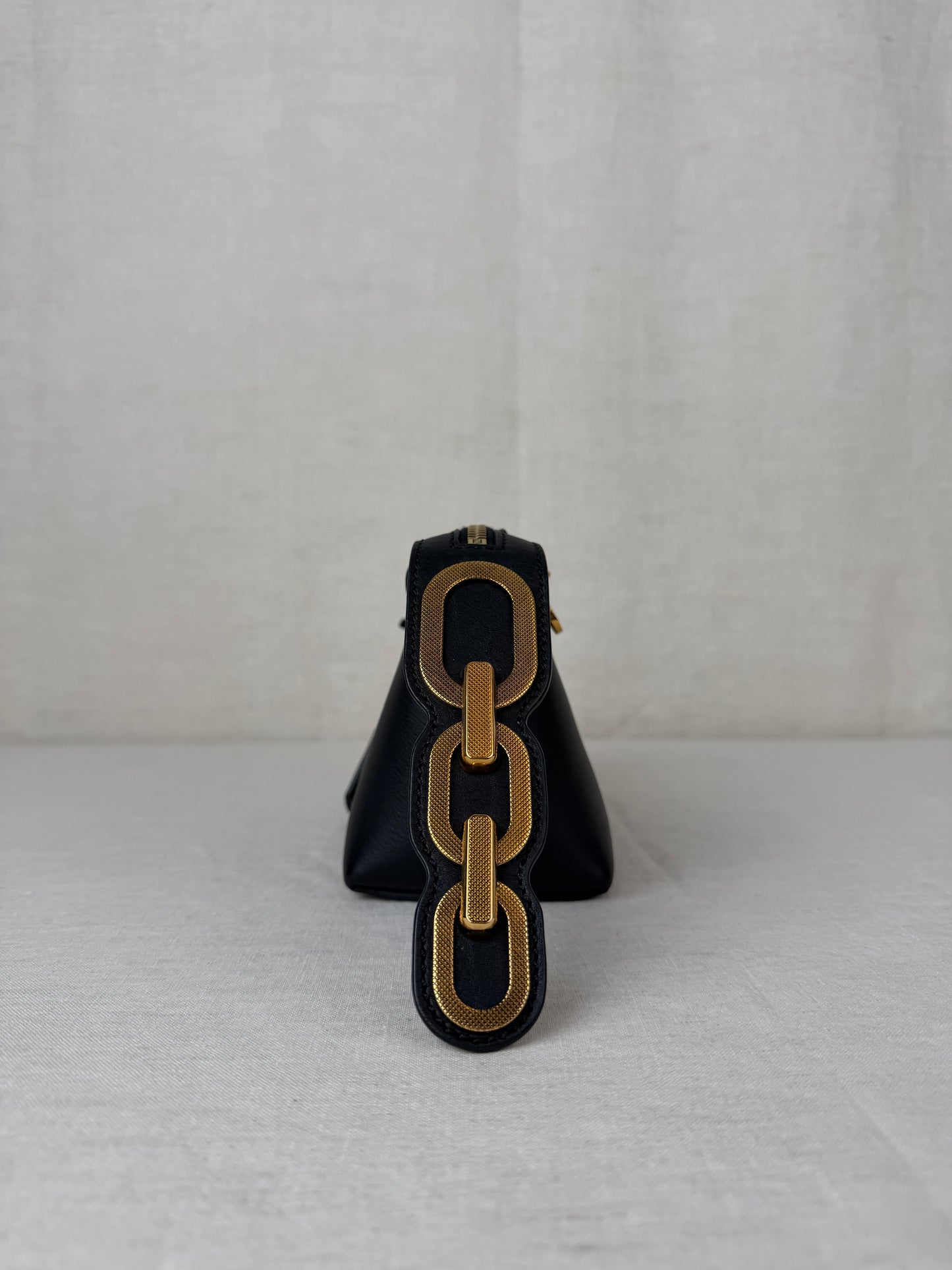 Fendi Vitello Dolce Chain Tail Mini Bag - Black