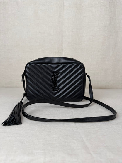 Saint Laurent Leather Lou Camera Bag - Black