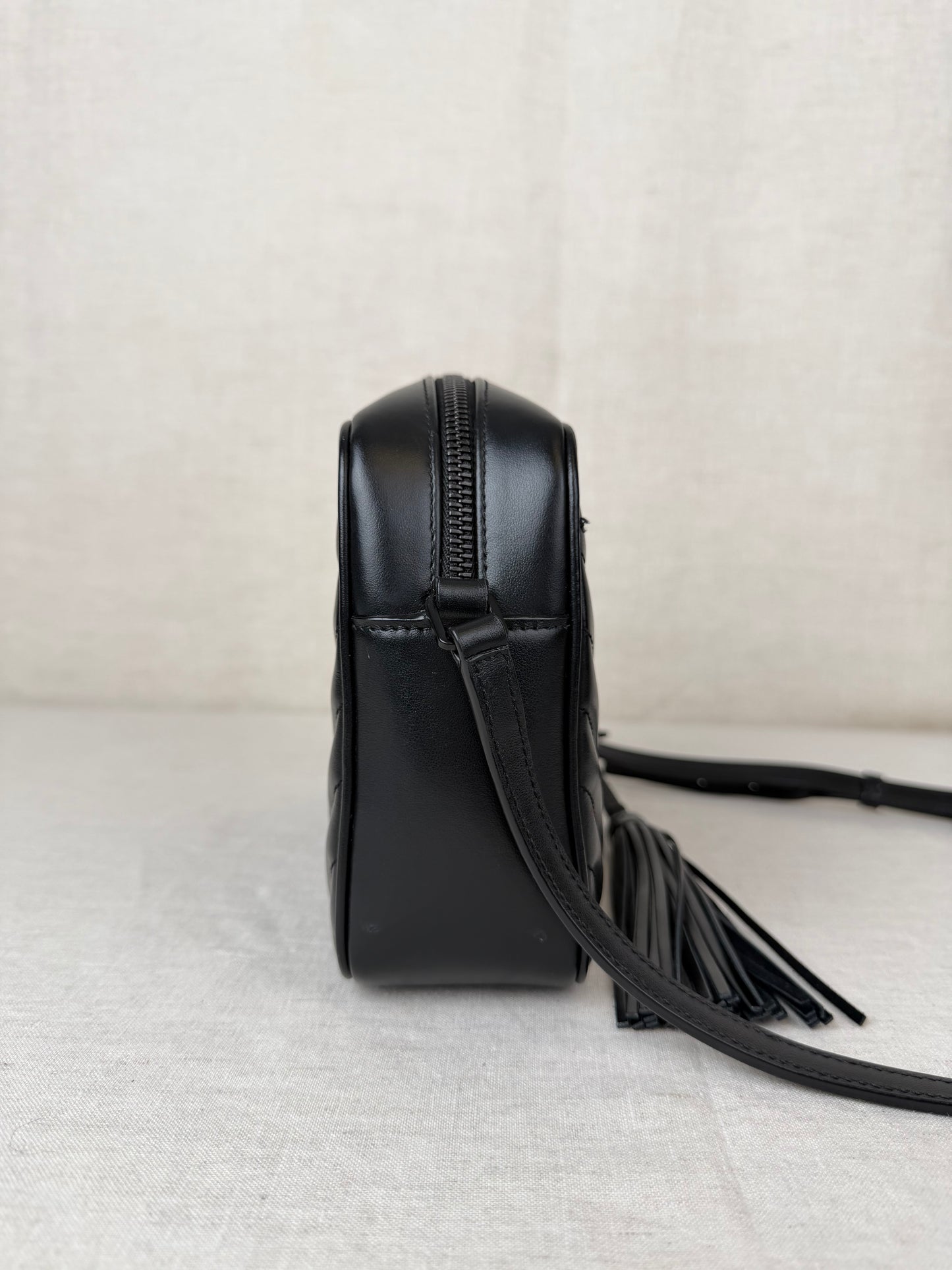 Saint Laurent Leather Lou Camera Bag - Black