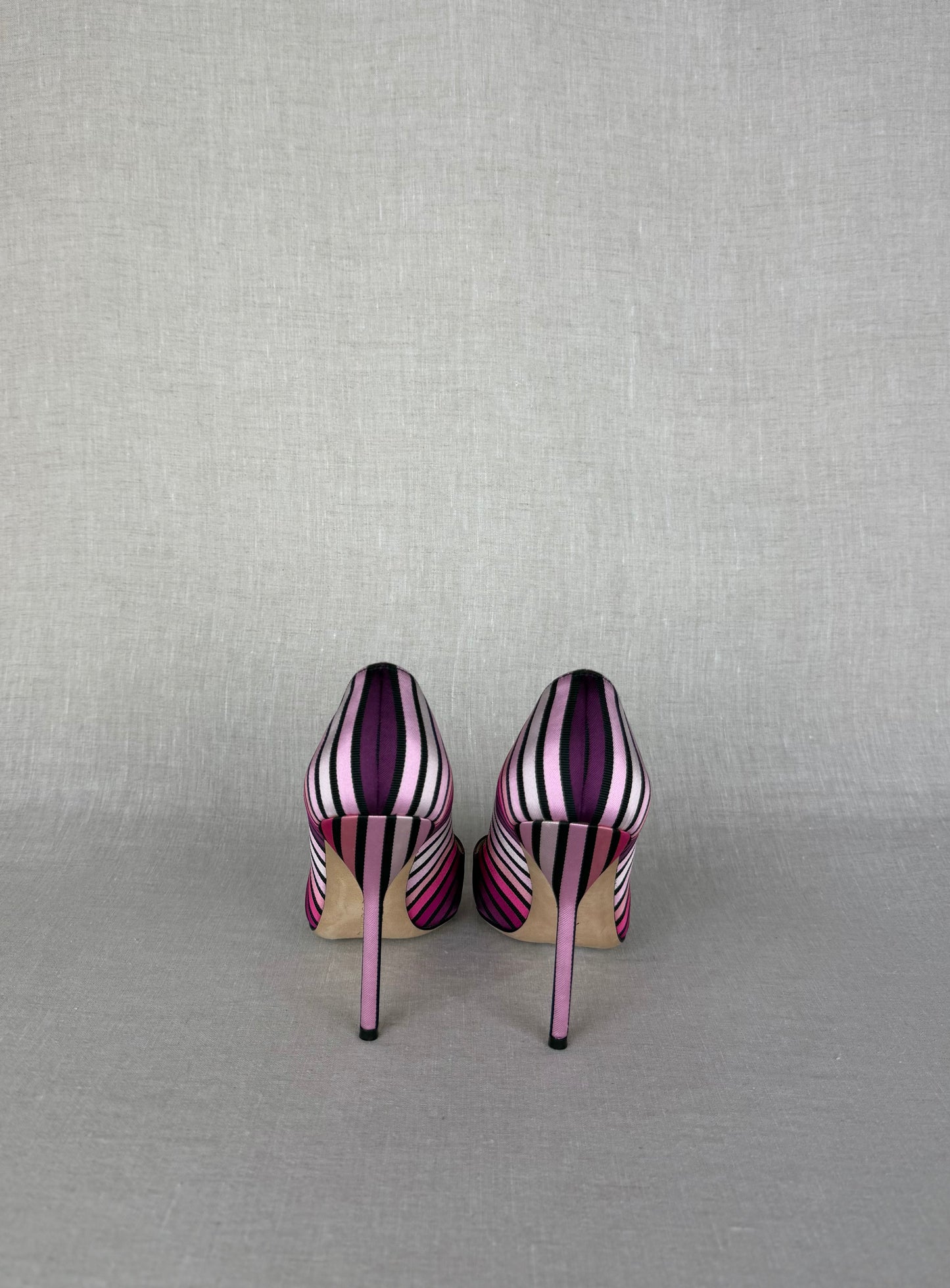Manolo Blahnik BB Canvas Striped Pumps Size 37