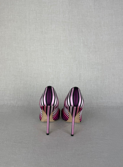 Manolo Blahnik BB Canvas Striped Pumps Size 37