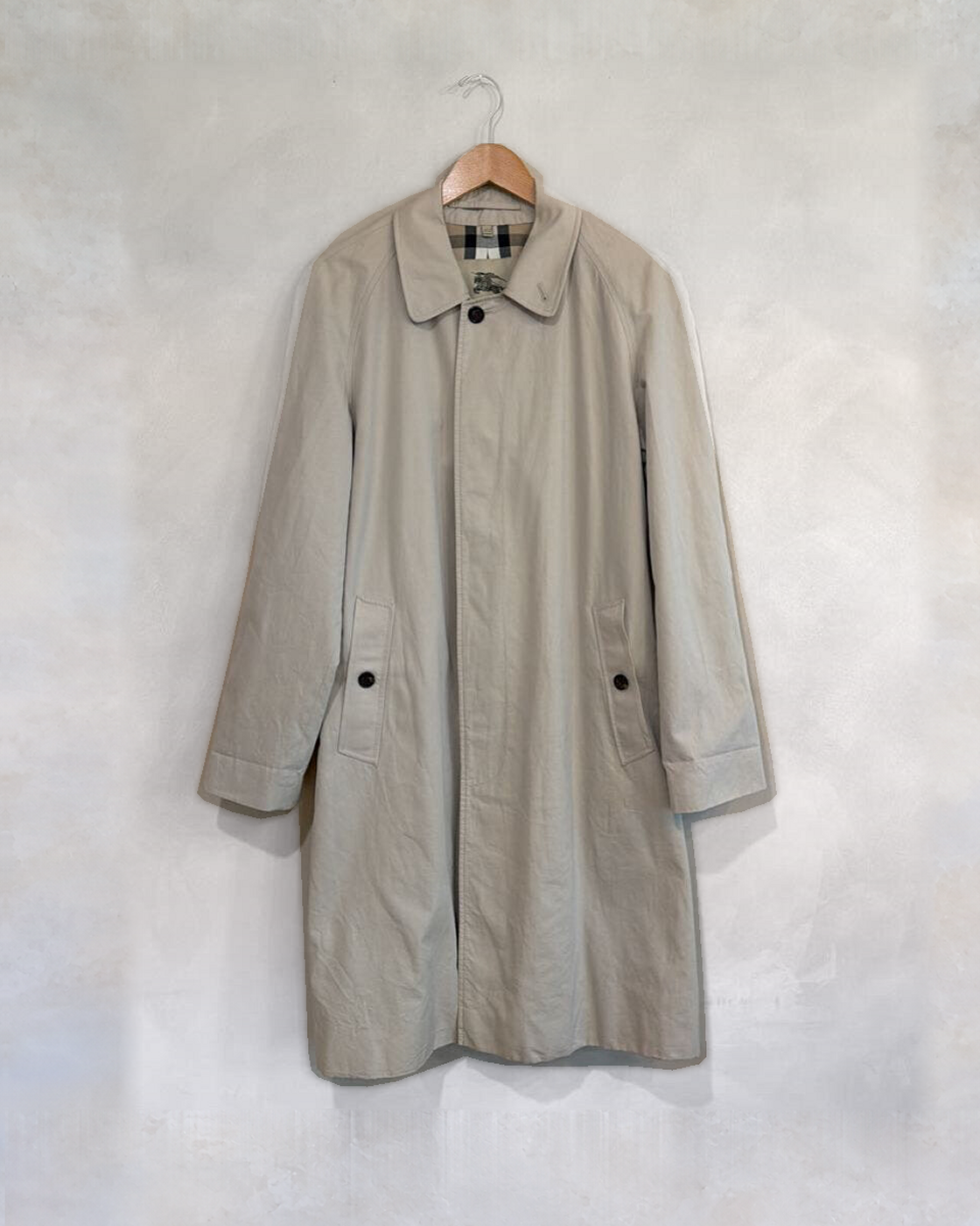 BURBERRY, Long Trench W Plaid Lining, 48