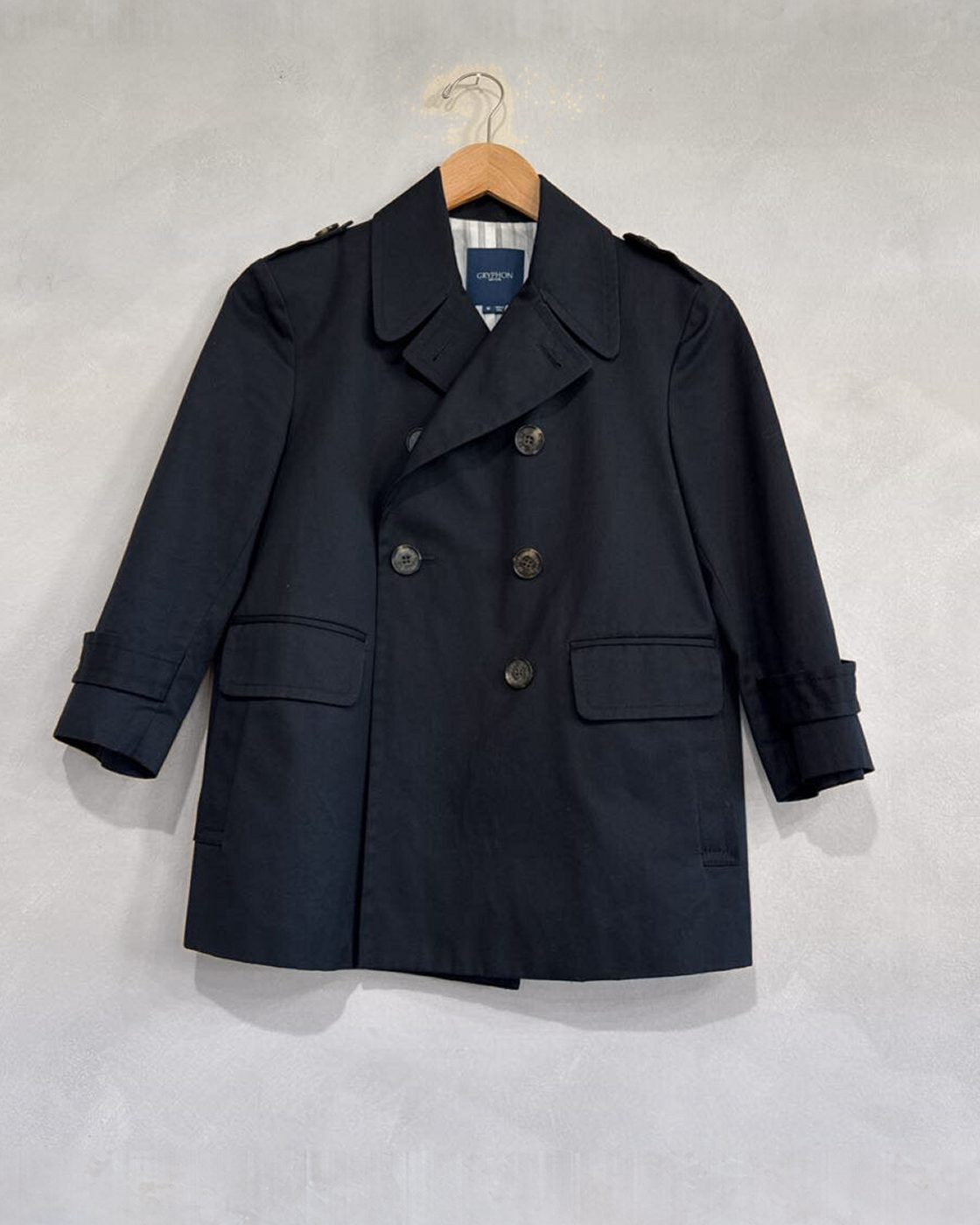 GRYPHON, Cotton 3/4 Sleeve Short Trench, M