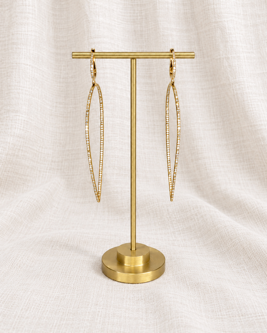 KAI LINZ, MSRP $3500 14K Gold and Diamond Earrings — ivory linen collection thumbnail