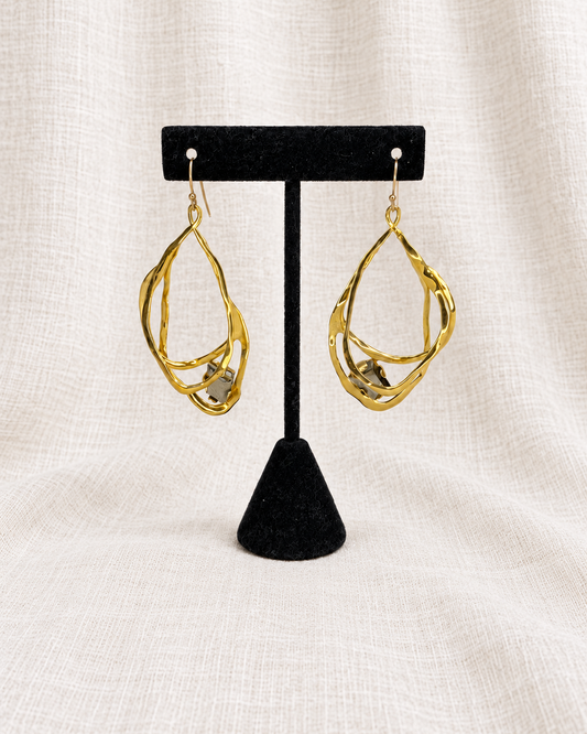 ALEXIS BITTAR, Abstract Drop Crystal Earrings — ivory linen collection thumbnail