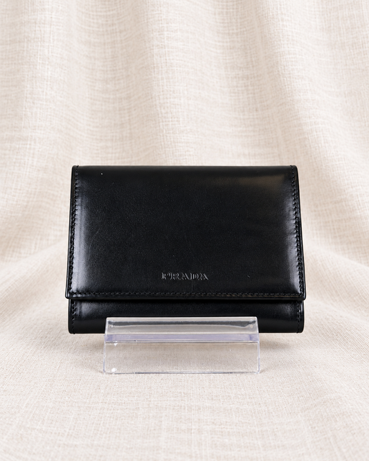 PRADA Small Wallet - Black — ivory linen collection thumbnail