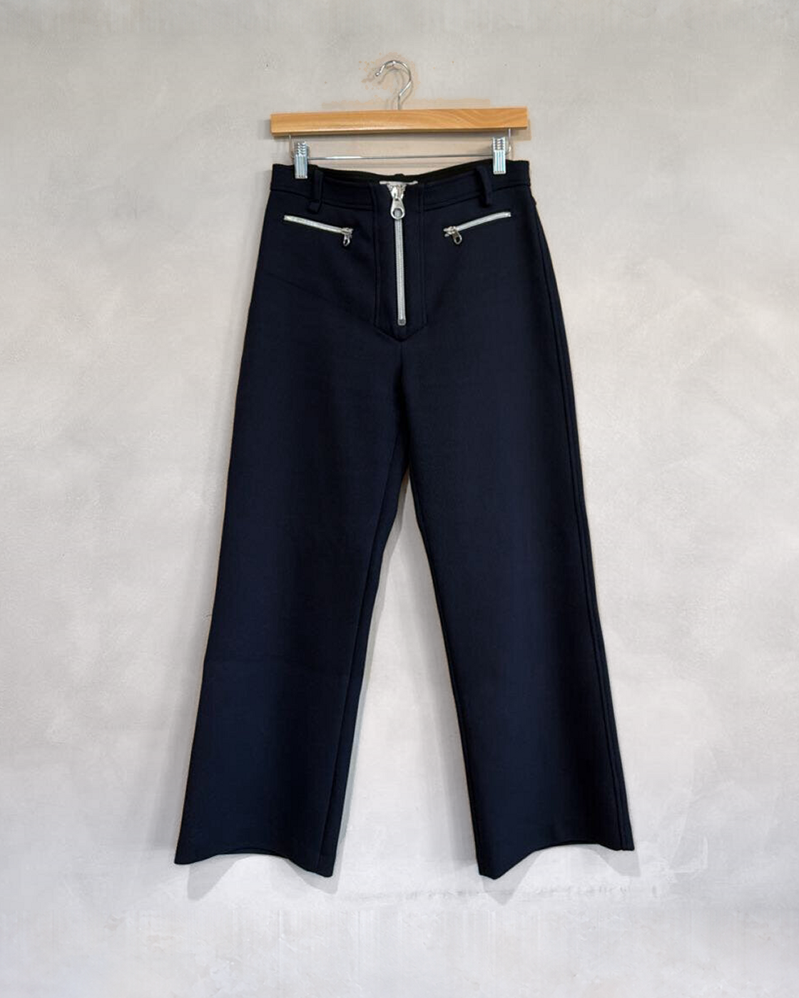 MERYLL ROGGE, Cotton Twill Wide Leg Zipper Trouser, 40