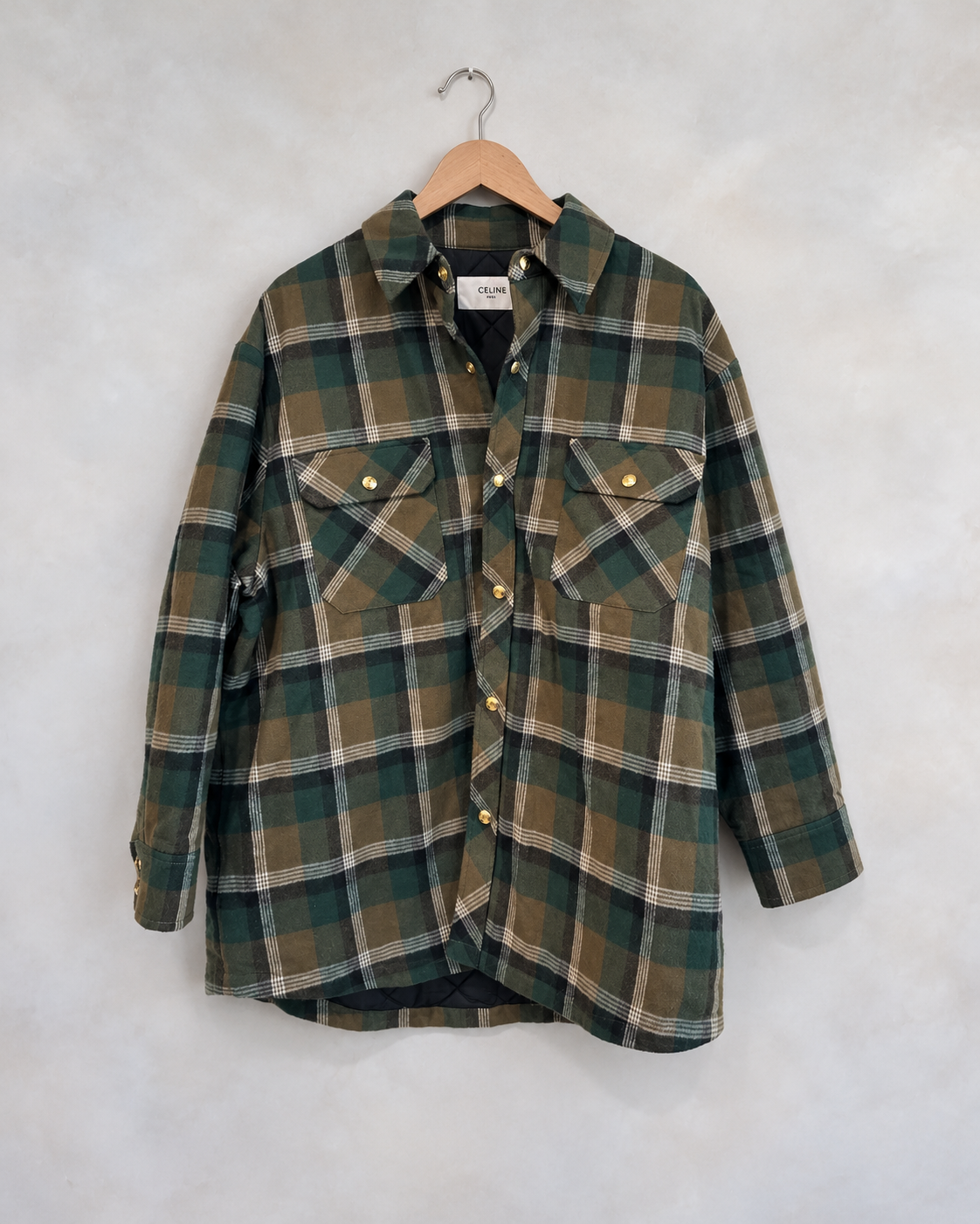 CELINE, Cotton Plaid Coat NWT, 40