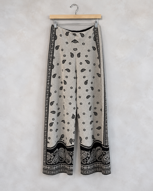 LIU JO, Paisley Wide Leg Pants, M