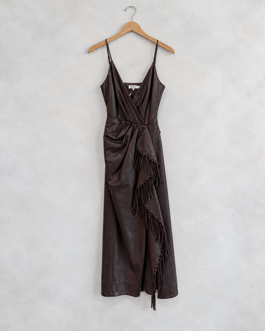 SIMKHAI, Carlee Fringe Front Faux Leather Dress, 4