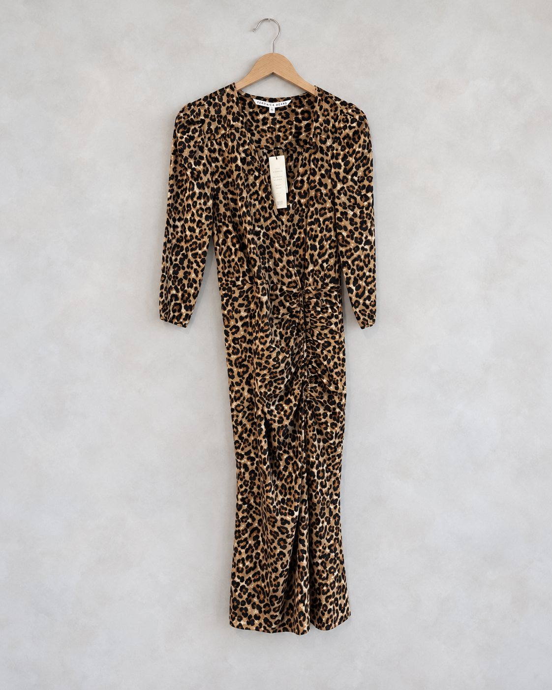 VERONICA BEARD, Silk Leopard Print Long Sleeve Dress, 0
