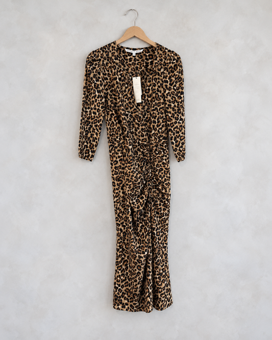 VERONICA BEARD, Silk Leopard Print Long Sleeve Dress, 0
