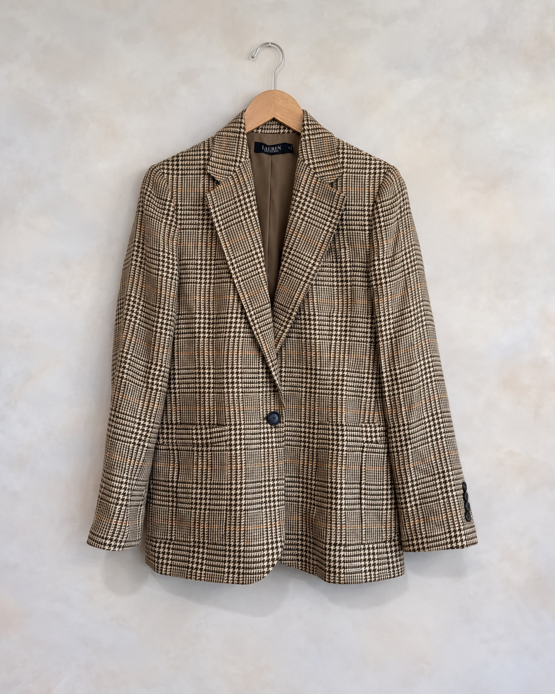 LAUREN BY RALPH LAUREN, Cotton Blend Plaid Blazer, 4