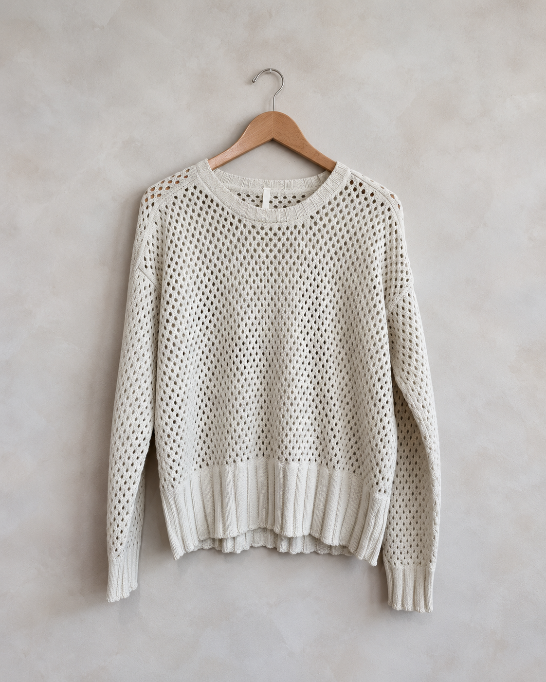 MJW, Cotton Mesh Crewneck Sweater, XL on wooden hanger