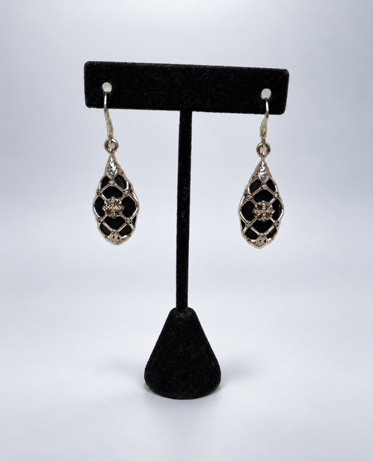 LOIS HILL, MSRP $995 Onyx Brown Diamond Drop Earrings