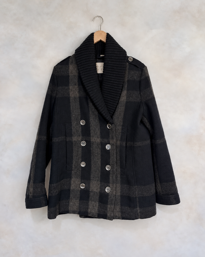 BURBERRY BRIT, Double Breasted Peacoat, 10 on a wooden hanger