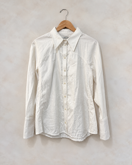 MARIACHER, Long Sleeve Cotton Boyfriend Blouse, S