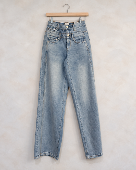 ALICE + OLIVIA, High Waisted Wide Leg Jeans, 24