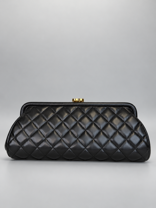 CHANEL 2015 Lambskin Timeless Frame Clutch 21 Million Series - Black